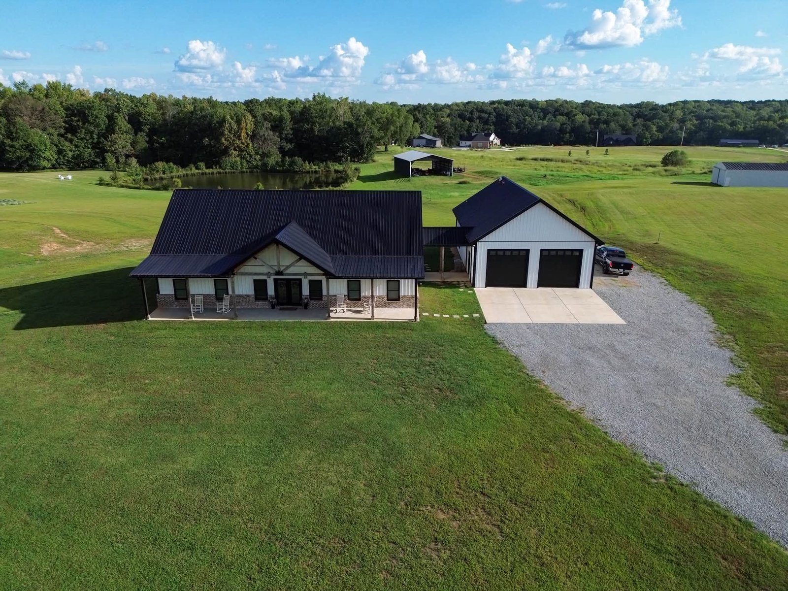 Aerial view of a Middle Tennessee home and property