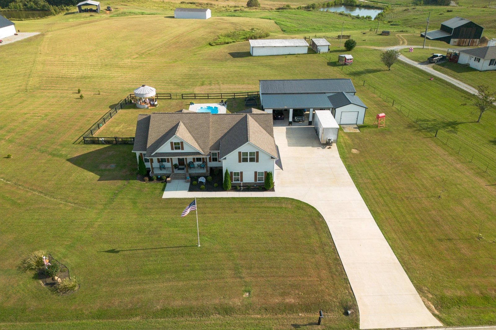 Color aerial portrait of a home